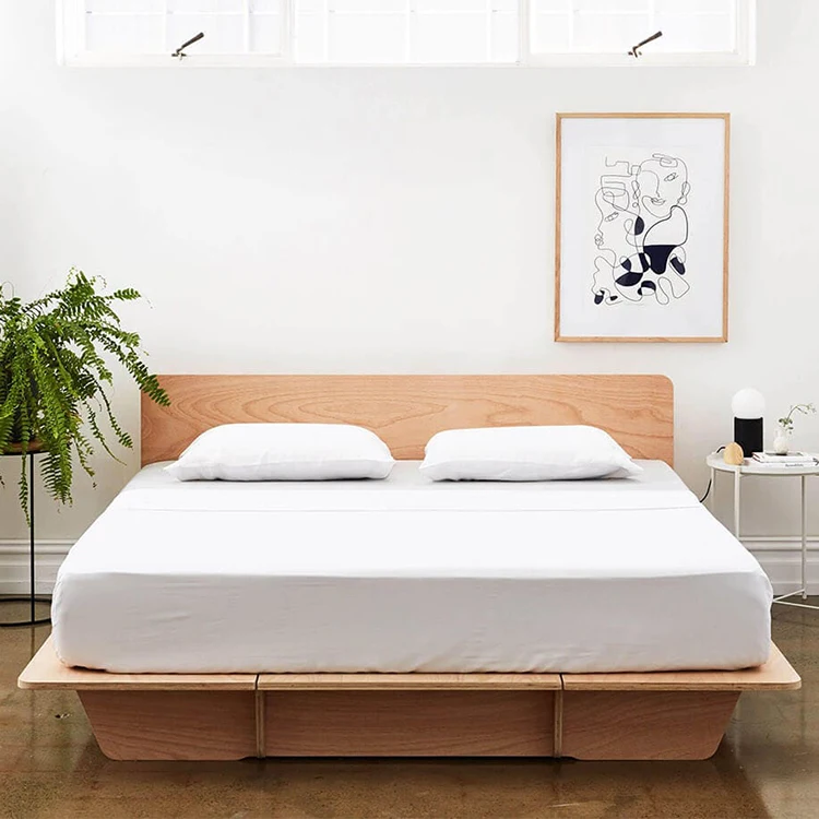 Фанера без винтов двойная королевская кровать рама простая Минималистичная мебель для спальни деревянная коала