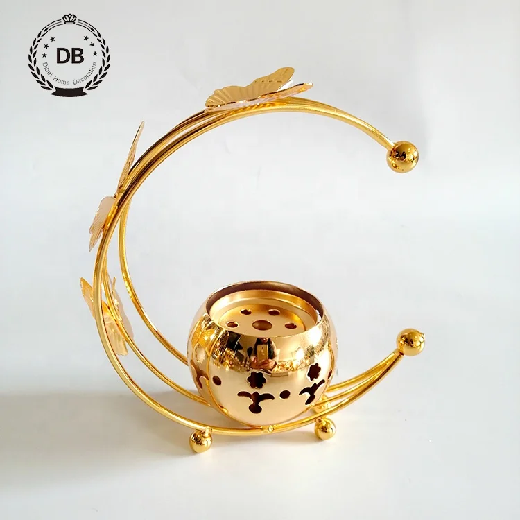 Новый дизайн позолоченные металлические арабские Свадебные украшения благовония горелка