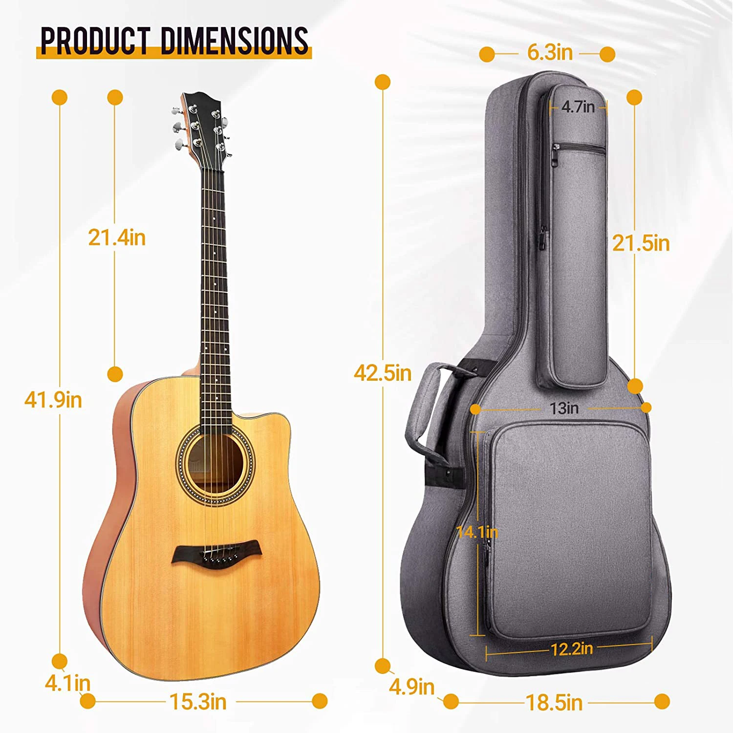 FREE SAMPLE Guitar Bag for 40 41 42 Inches Acoustic Classical Guitars