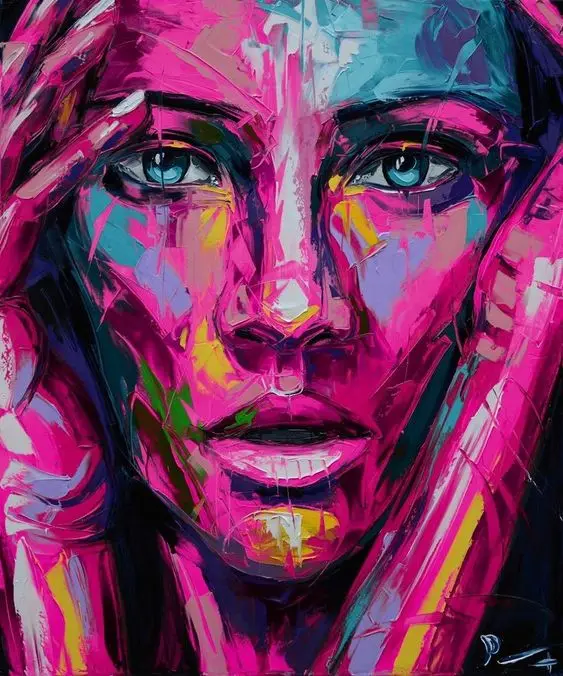 Francoise Nielly Handmade Portrait Palette Impasto Abstract Knife Human Figure Face Oil Painting for Home Wall Art Decor
