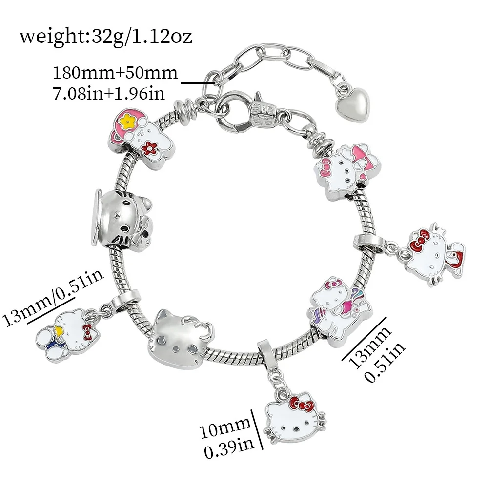 Japanese Anime Sanrio Hello Kitty Culomi Beads Bracelet for Women Girl Beaded Diy Bracelets Jewelry Girlfriend Birthday Gifts