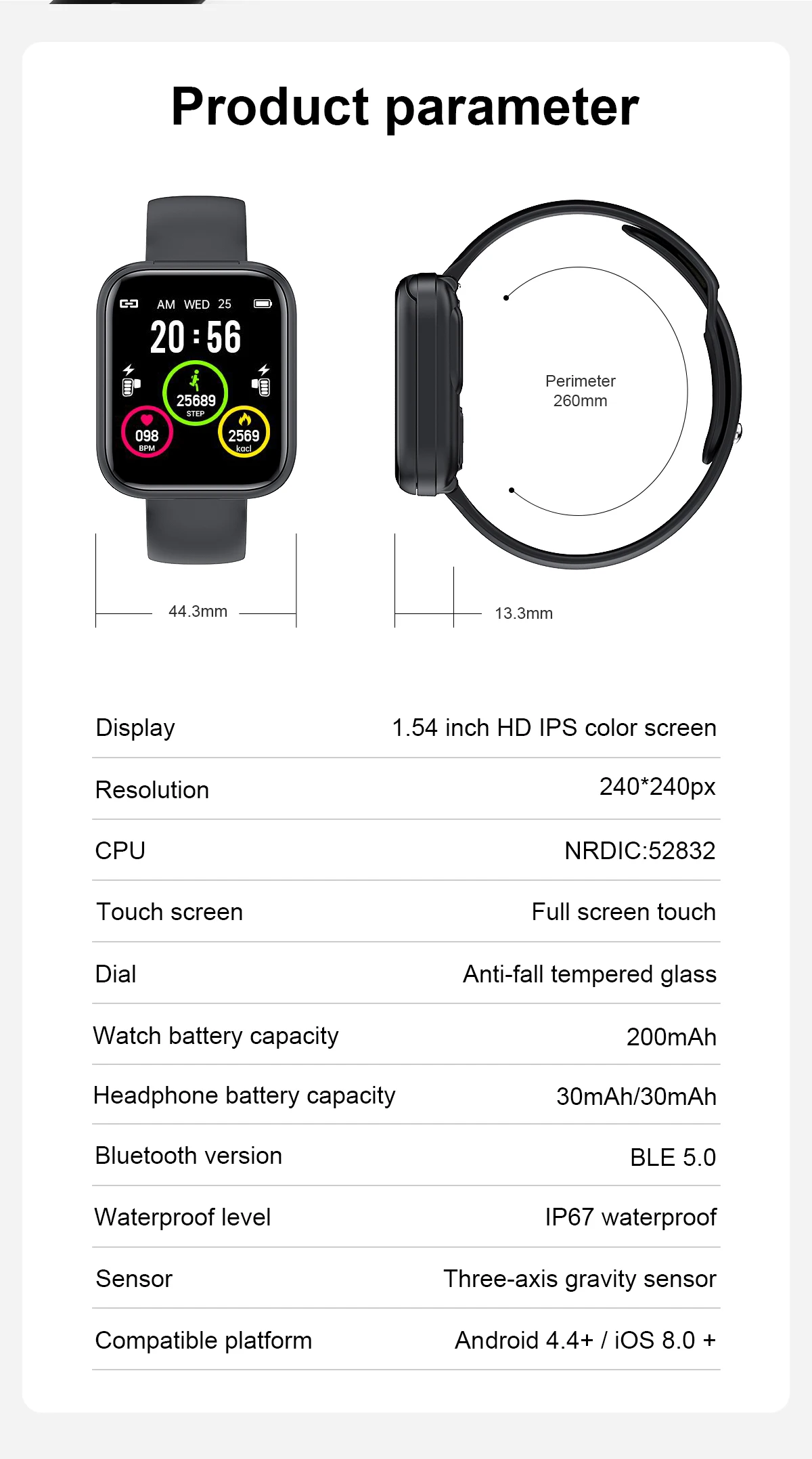  Factory smart watch Earphone 2 in 1 power bank bracelet Portable Headset BT 5.0 earbud earphone
