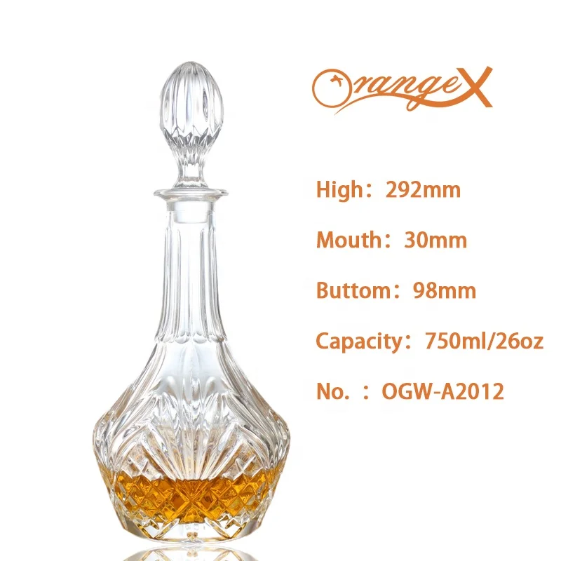 New Product 2022 Round Luxury Crystal Wine Or Whiskey Decanters Geometric Whiskey Decanter