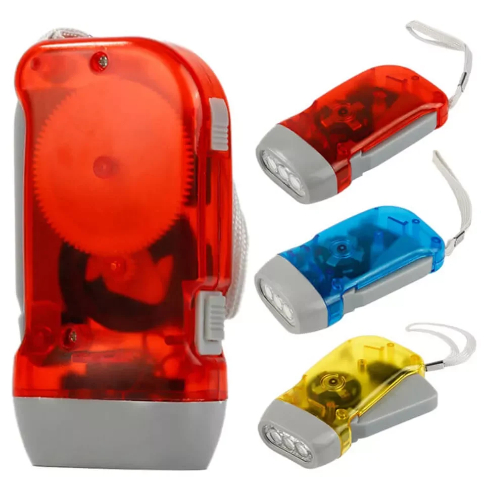 Give aways outdoor 2 LED Emergency Lamp Kid Toy Dynamo Hand Crank keychain Flashlight Hand pressure charging flashlight