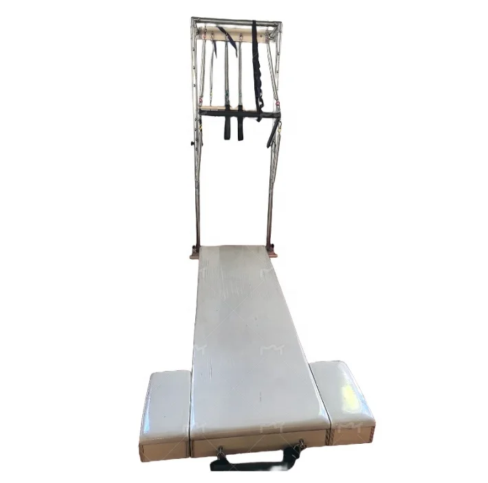 Pilates Cadillac Reformer Wall Unit Tower with Platform Mat for Physical Activity Exercise