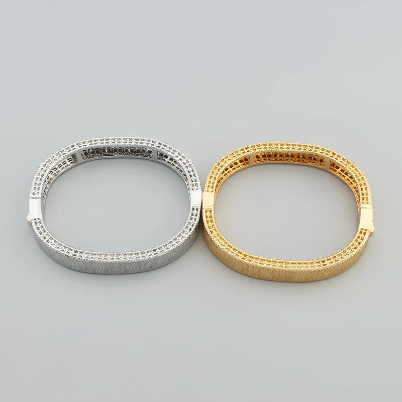 Italian brushed craft bracelet retro elegant hollowed gold bracelet for women