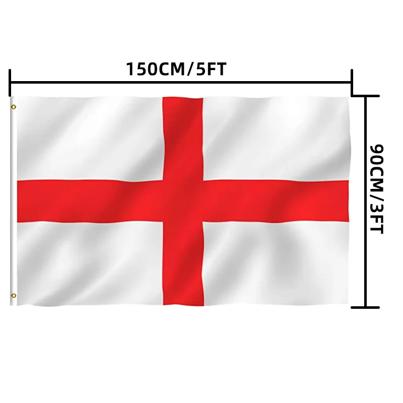 RTS Wholesale 100% Polyester 3x5ft Stock Football Fan Sport Cheering English National England Flag