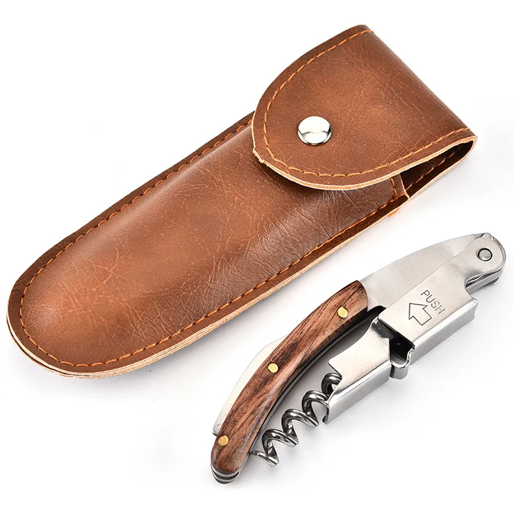 EE070 Custom Corkscrew Multifunction Bottle Opener Stainless Steel Manual Wine Bottle Cork Opener Beer Cap Remover Foil Cutter