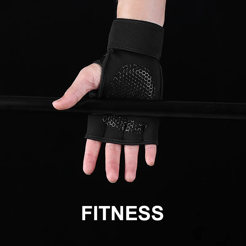 Neoprene Padded Weight Lifting Gloves for Men Women Gym Sessions Cycling Tracking Sports with Full Palm Protection Wrist Support