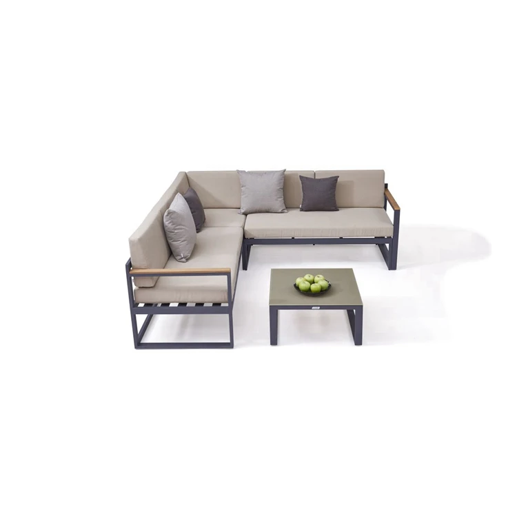 2021 New Design Simple Lounge Furniture Outdoor Sofa Set Corner Aluminium Garden