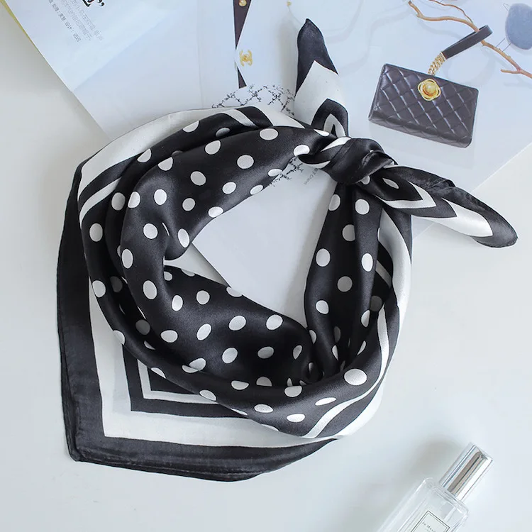 Exquisite Hot-Selling Printed 53x53cm Square Pure Silk Scarf For Office Business Ladies, Multipurpose Silk Scarves Factory