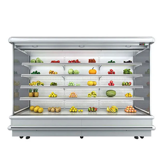 refrigeration commercial display supermarket refrigerator chiller cooler rack for fruits and vegetables store storage