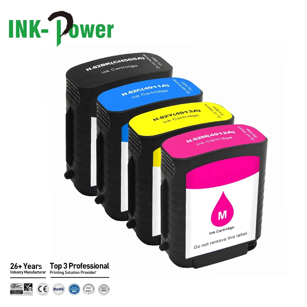 INK-мощность 82 Премиум Совместимость Цветной струйный картридж с чернилами для принтера HP Designjet 111 500 510 плюс принтер