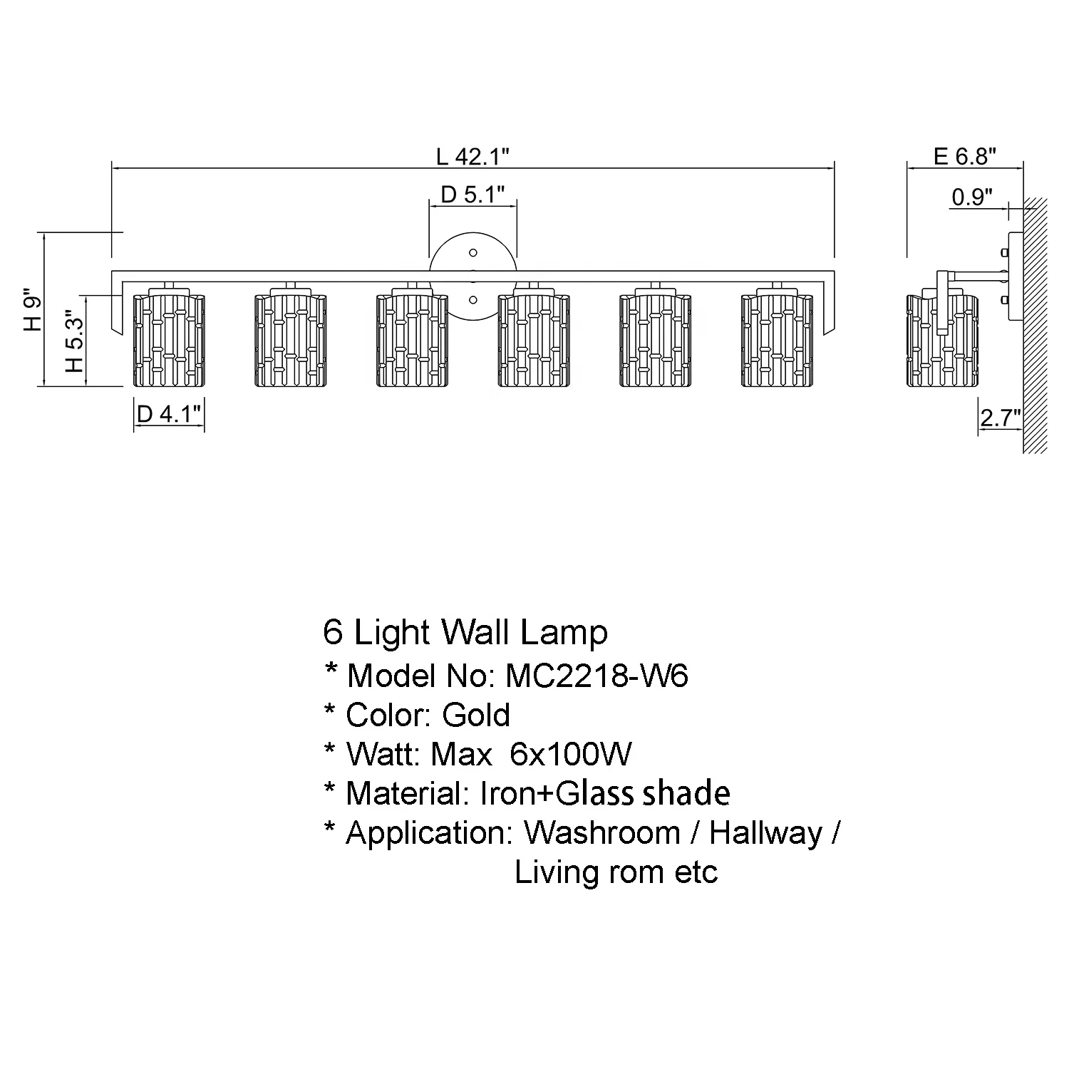 Modern Decorative Mounted Wall Lamp Lights Indoor Bathroom Vanity Light Sconce Fixtures Mirror Headlamp Makeup Lighting