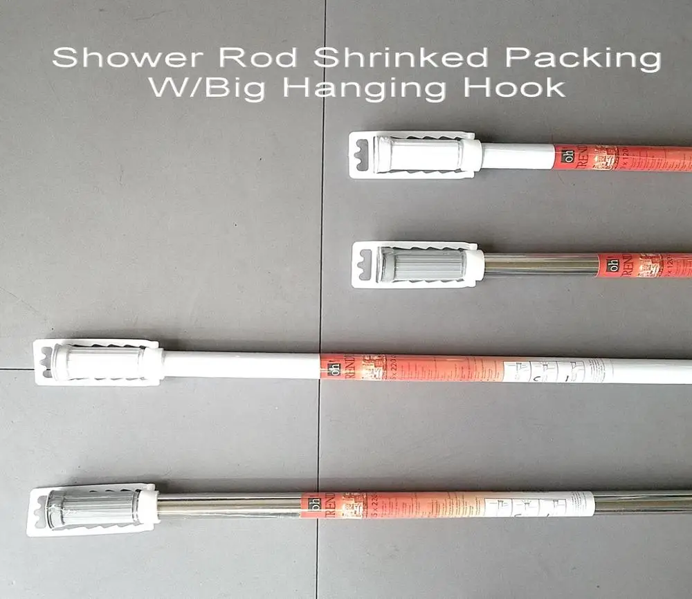 Aluminium extend-retract Straight Shower curtain rod Shrinked Polybag packing