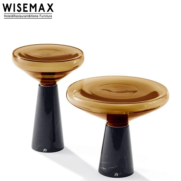 Мебель WISEMAX Роскошный прозрачный журнальный столик из закаленного стекла с мраморной основой современная мебель для гостиной садовый
