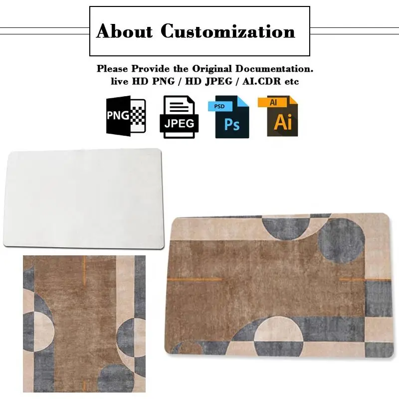 HLY Custom Personalized Rug with Logo Photo Text Non-Slip Washable Print on Demand Rug for Home Living Room Bedroom
