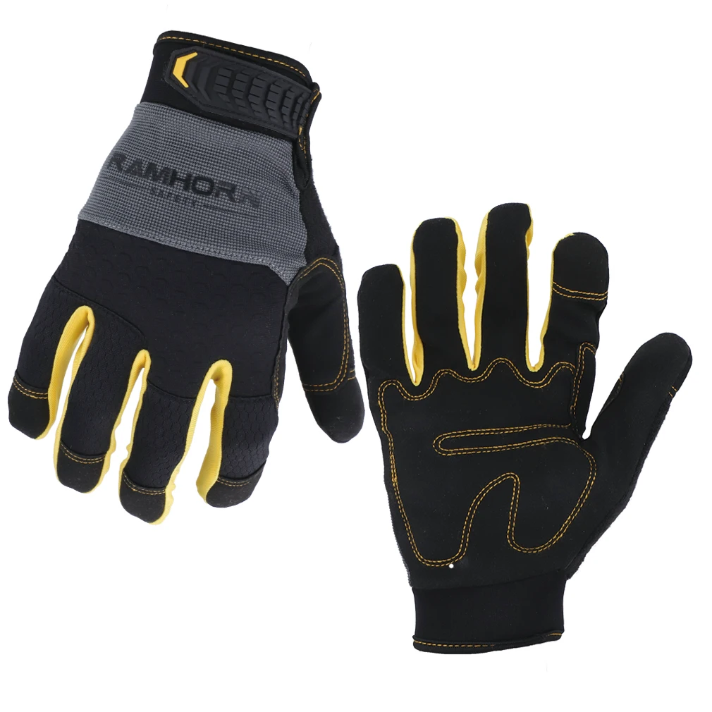 Microfiber synthetic leather pad palm tactical Wholesale touch screen working mechanic gloves