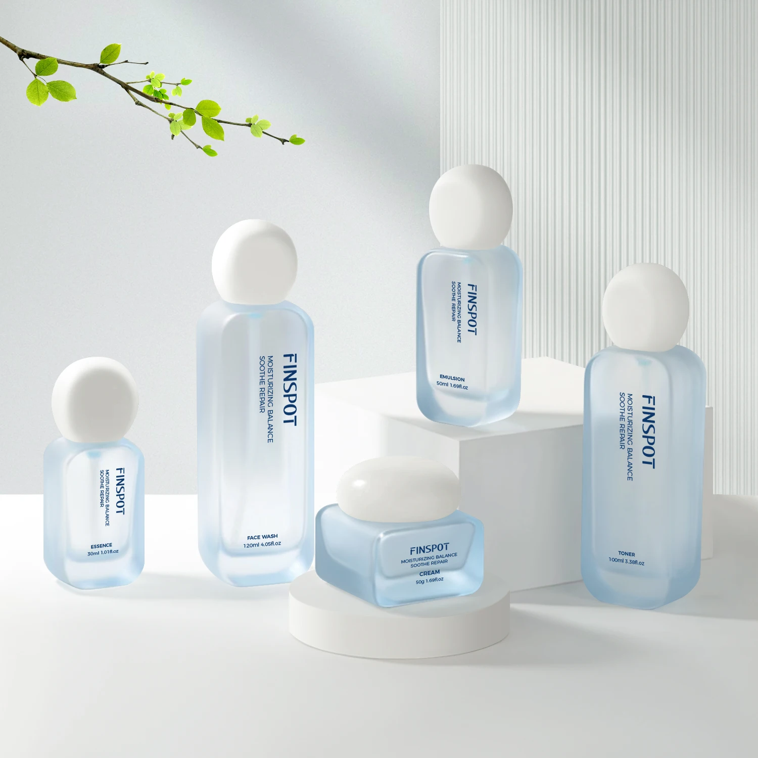 Wholesale Free Sample Empty Flat Square Cosmetic Glass Bottles and Jars Sets 30ml 50 ml 100ml Skincare Bottles Packaging Luxury