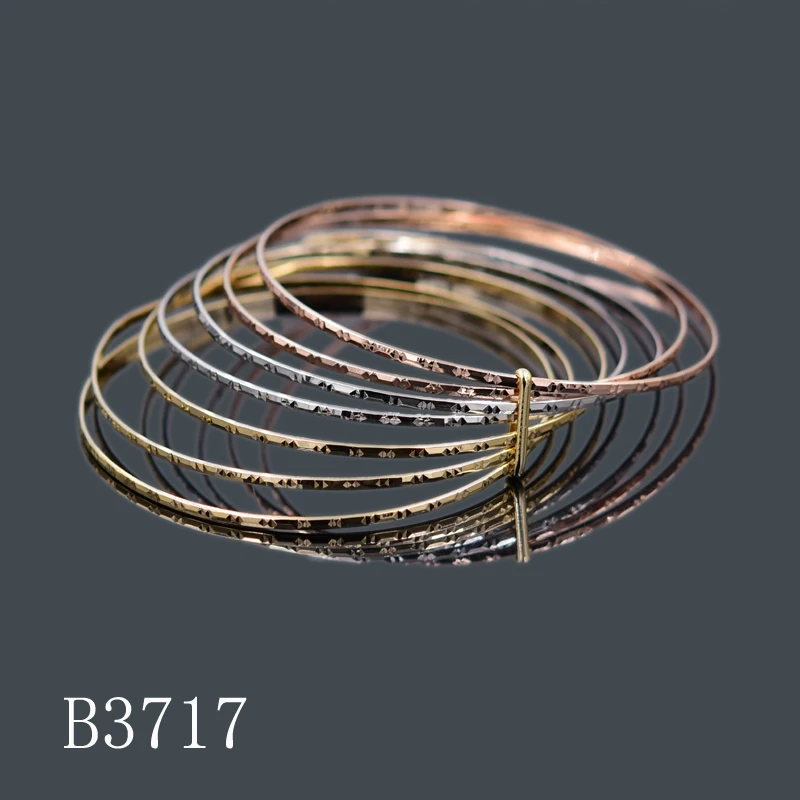 Classical fine gold plated with three color Mexican couple bangles sets jewelry for women