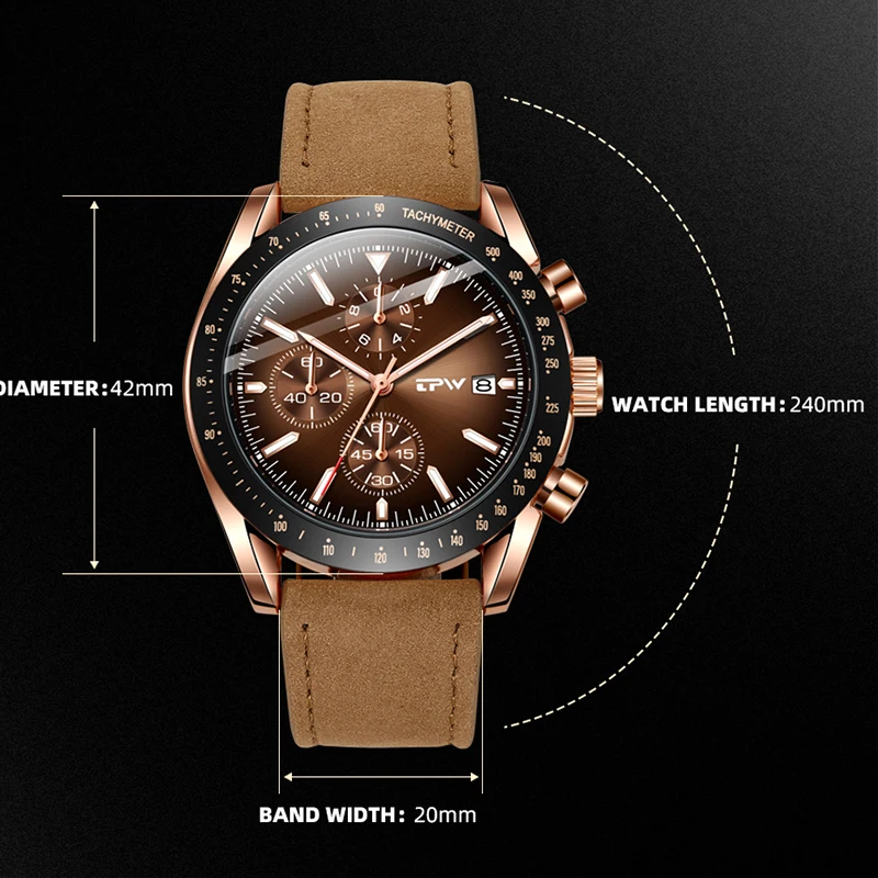 Wholesale Multi function Stainless Steel Calendar Brand Leather Quartz Watches For Men Luxury Wristwatch Montre Homme