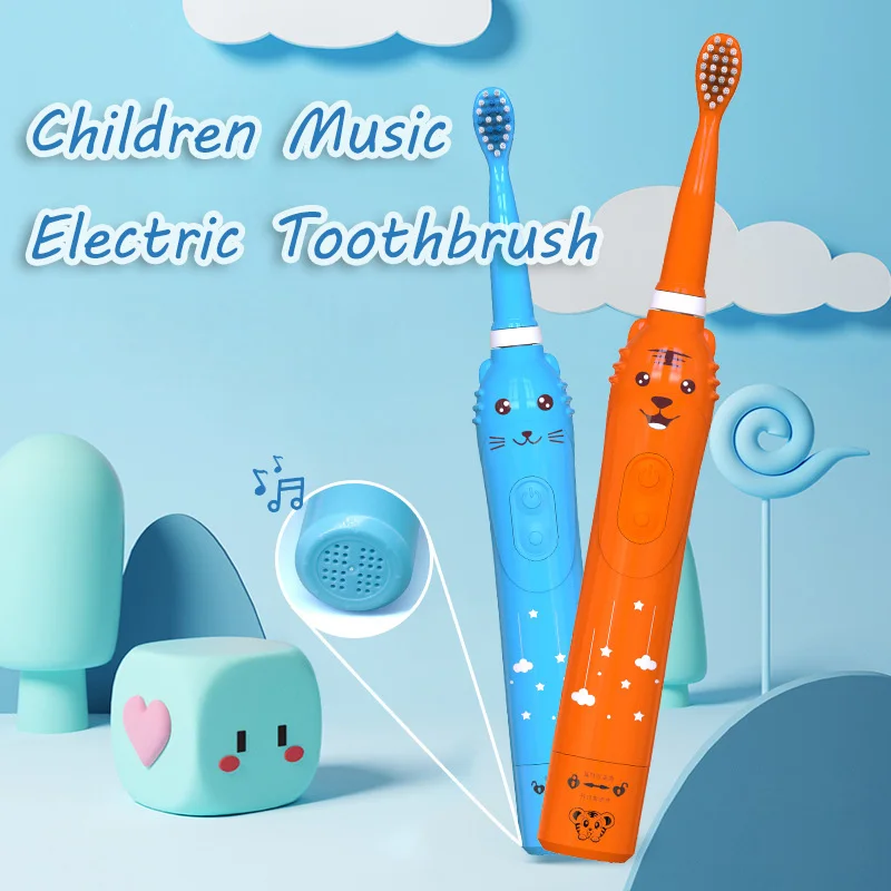 Children Cartoon Music Electric Toothbrush USB Charging Waterproof Soft Bristle Tooth brush