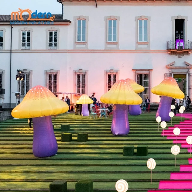 large inflatable mushroom model led lighting decoration props for party