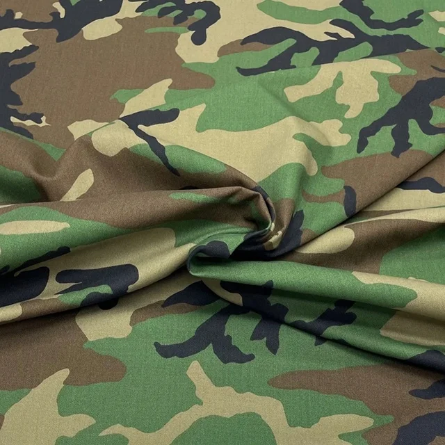 Yilong textiles fabric manufacturer wholesale combat apparel uniform polyester/cotton tc twill M81 woodland camouflage fabrics