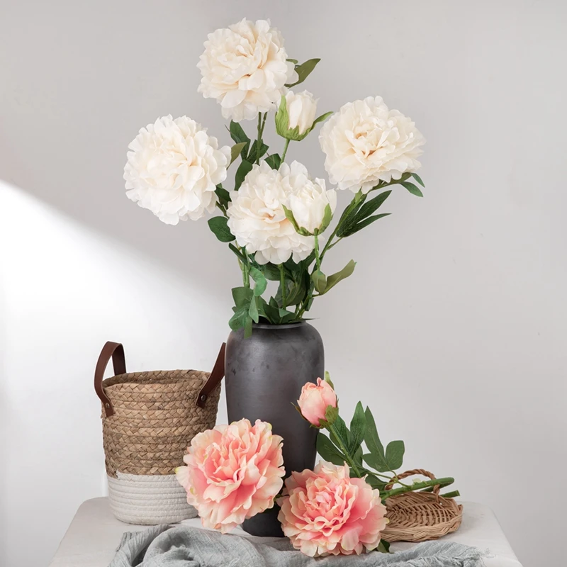 MW11222  Nice Hot Sale Artificial Flower Bouquet Artifical Silk Peony for Decorative Flower