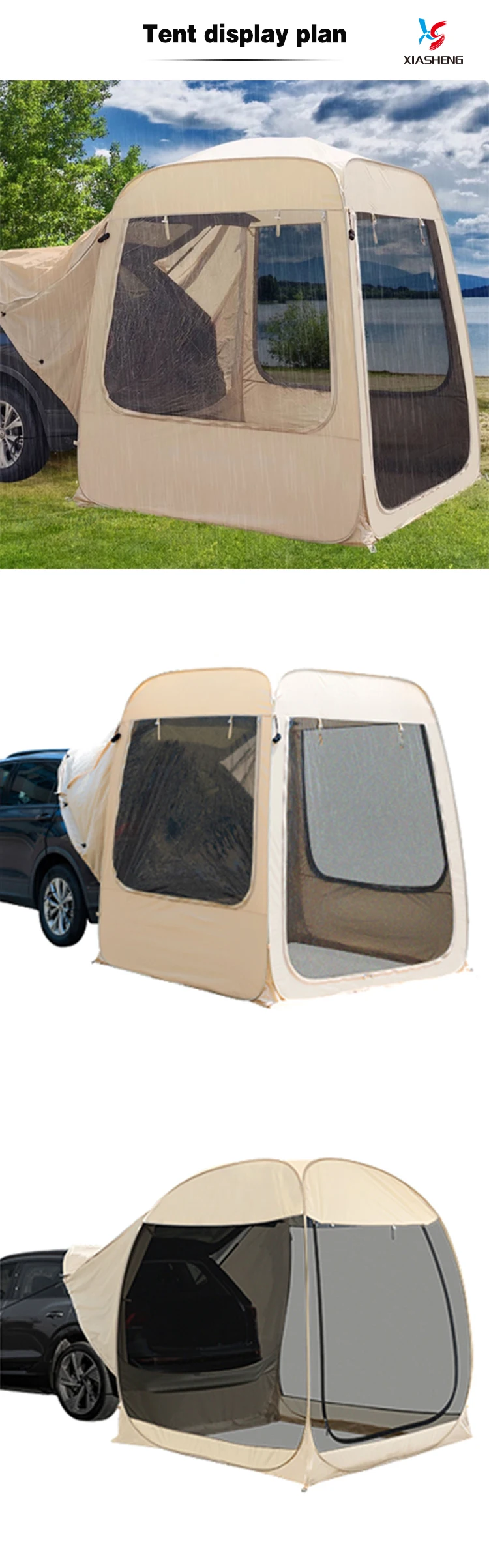 XIASHENG First Choice Car Camping Yurt Tent Waterproof Pop-up Tailgate No Build Required Self-Driving Tours Picnics