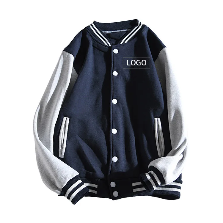 LOW MOQ Custom Logo Baseball Fleece Letterman Jacket