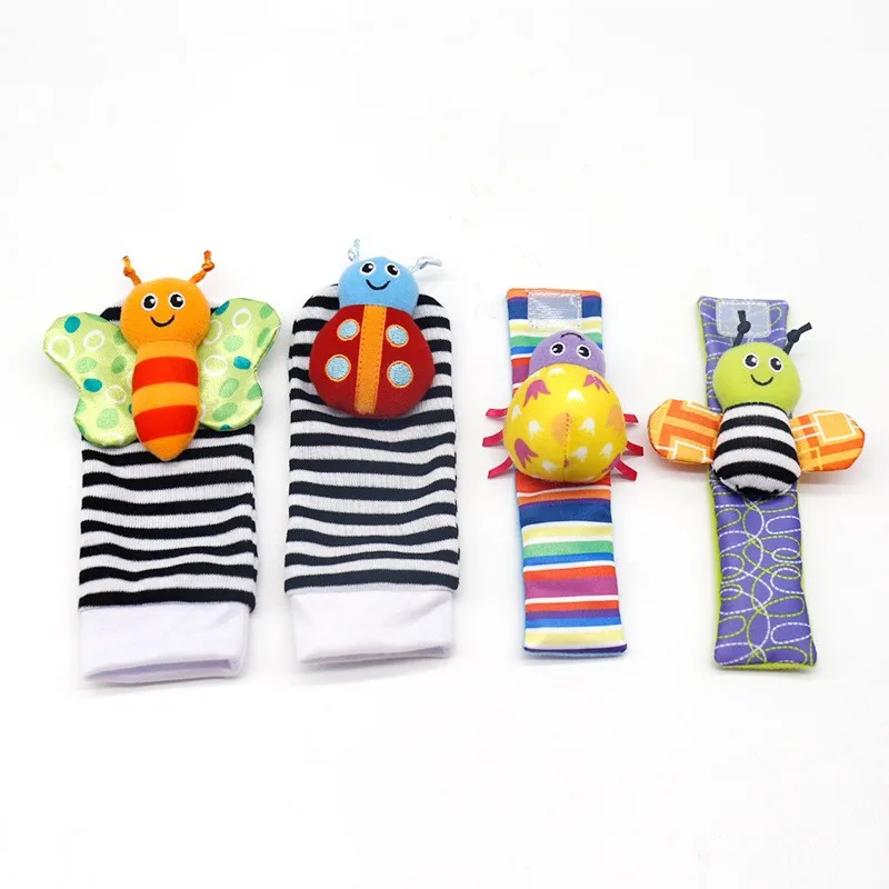 Cute Animal Baby Infant Rattle Soft Socks Toys Girl Boy Wrist Foot Finder Learning Toy