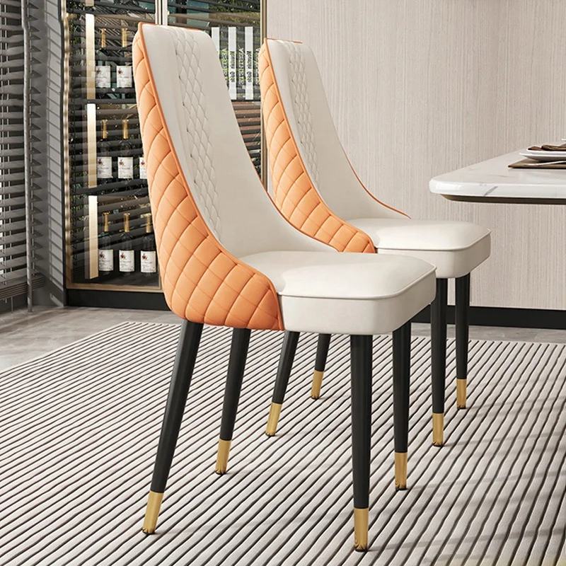 Dining Chair Metal Luxury Cheap Dinning Home Restaurant Set Room Furniture Dining Chairs Nordic Leather Modern For Dining Table