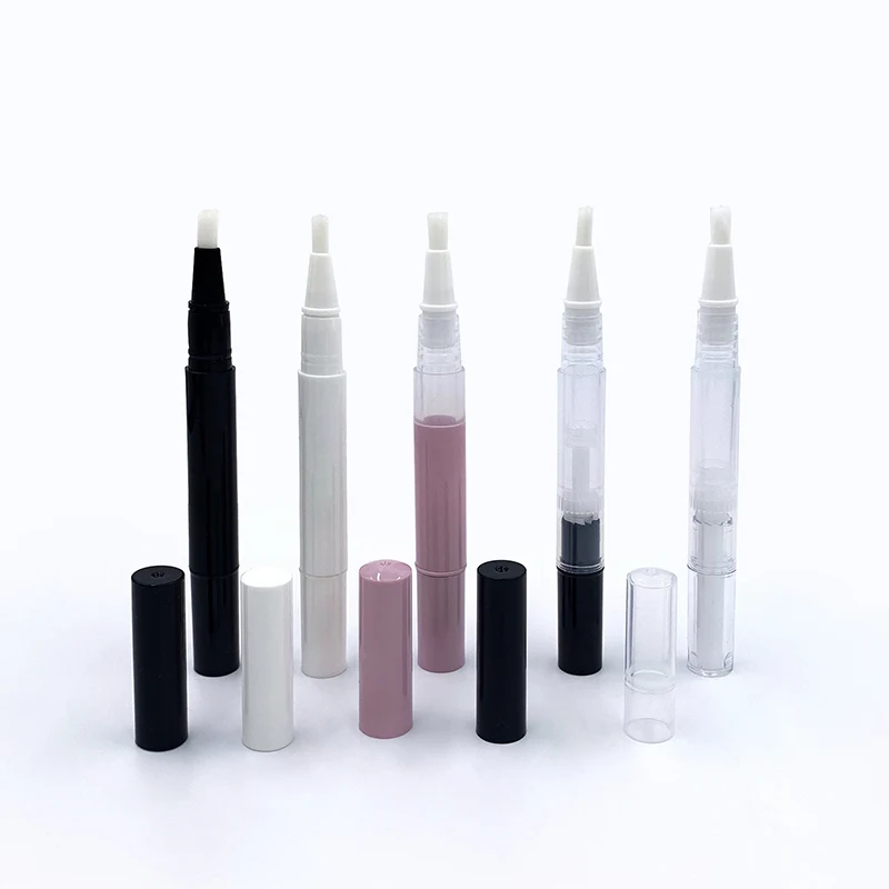 Custom Logo 3ml 5ml gold Twist Pens Empty Nail Oil Pen with Brush Empty Cuticle Oil Pen Cosmetic Container Lip Gloss Tube