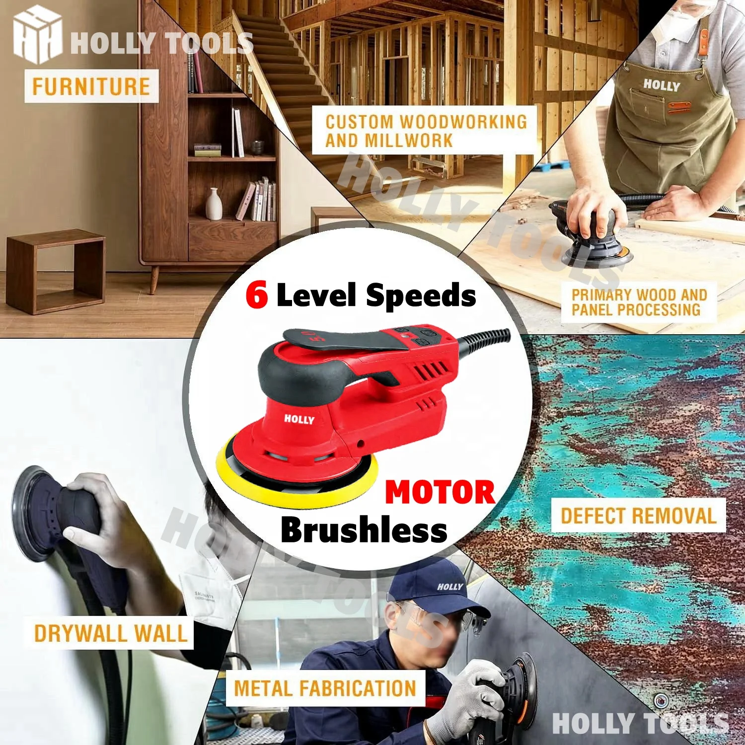 350W Multi Function Random Orbital Sander With Paddle Switch LCD Display Lijadoras Roto Orbit Electric Sanding Usage Tool Sander