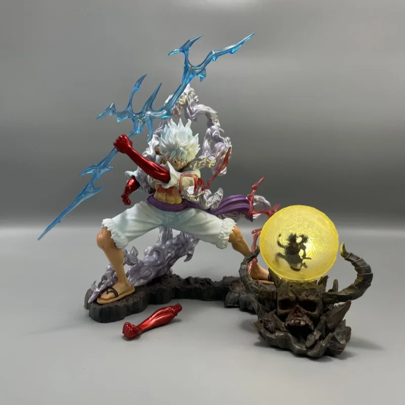 Glow GK Anime Onepieces Lightning Nika Luffy Gear 5 PVC Action Figure Unisex Cartoon Toy from Japan Based