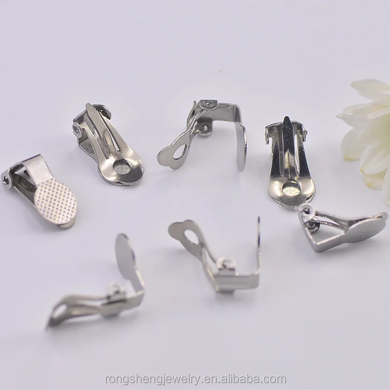 Wholesale flat back earrings clip backs diy earrings findings jewelry making accessories clip on earrings non pierced