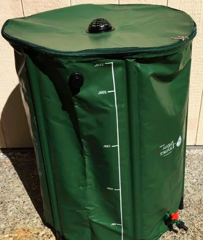 Portable Rain Barrel Water Collector Tank Collapsible Runoff 66 Gallon