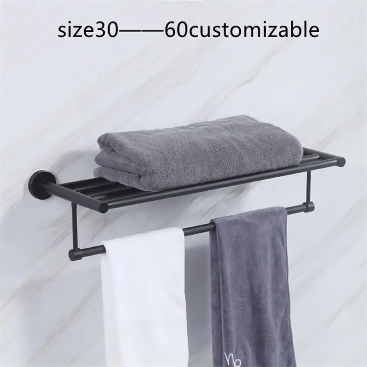 Wholesale bathroom accessories hotel bathroom towel bar 30 to 60 size black towel rail