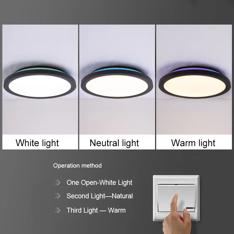 Pop Smart Fancy Home Bedroom Kitchen Panel Lamps Square Round Dimmable Led Ceiling Lights