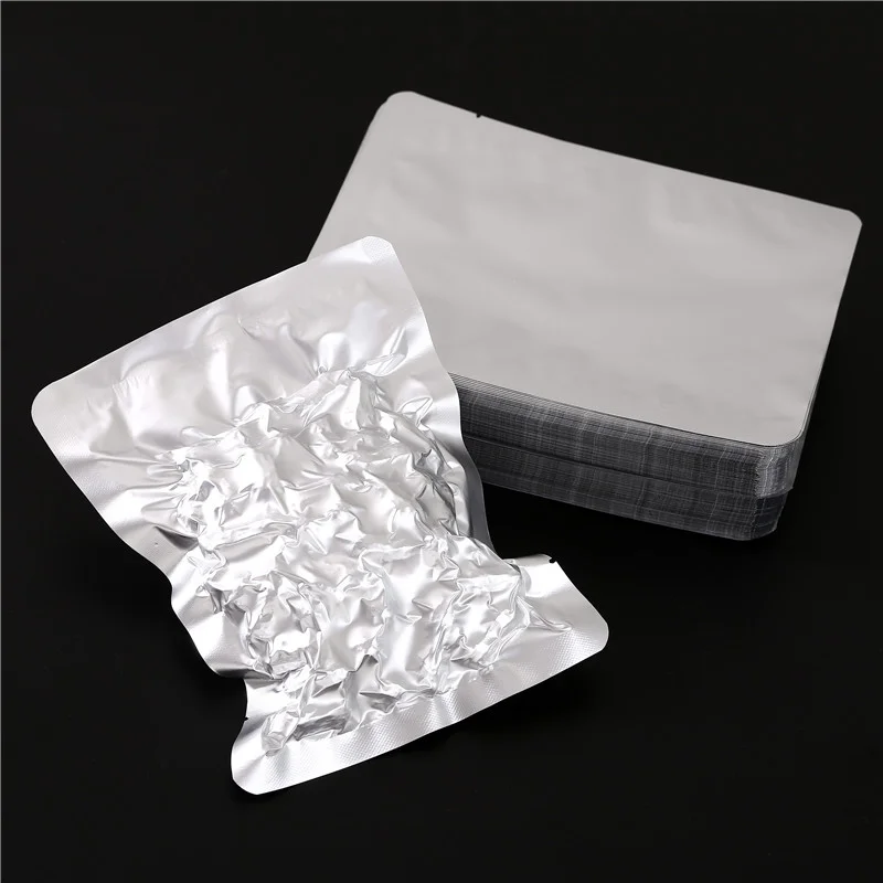 Custom Clear Silver Aluminum Foil Pouch Heat Seal Aluminum Foil Bags with Tear Notch MBB and Antistatic ESD Foil Bag