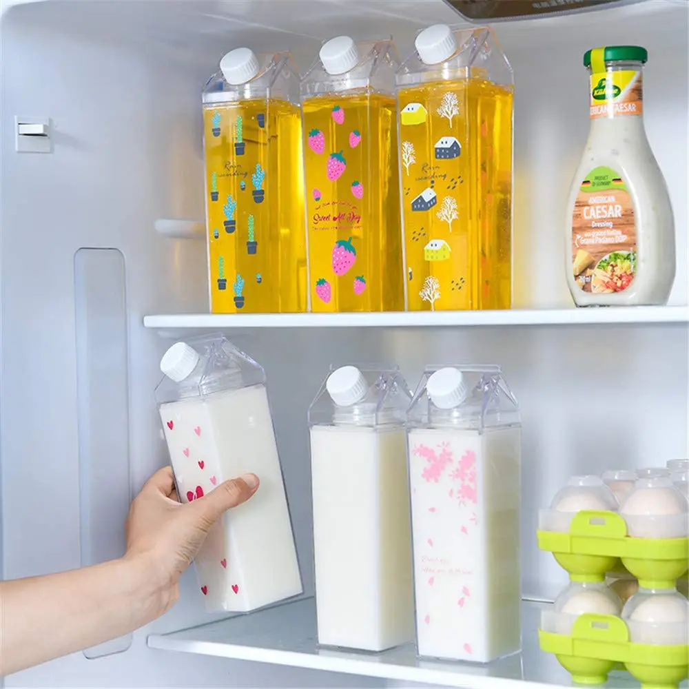 17 унций коробка для молока бутылка воды Молока прозрачная пластиковая герметичная
