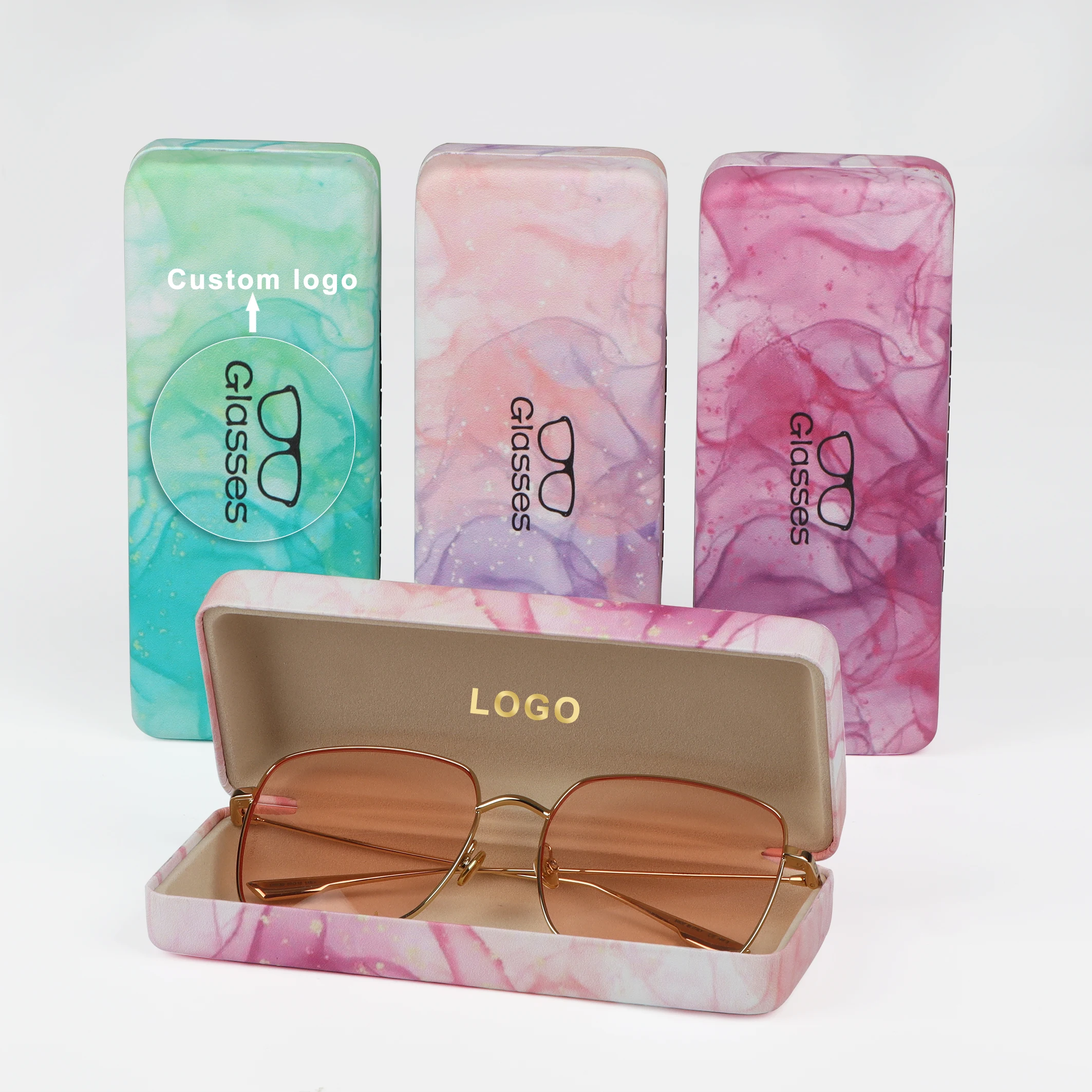 Creative pink green starry sky aesthetic Hard Myopia anti pressure Glasses Case,sunglasses Protection Box,chica caja de gafas de