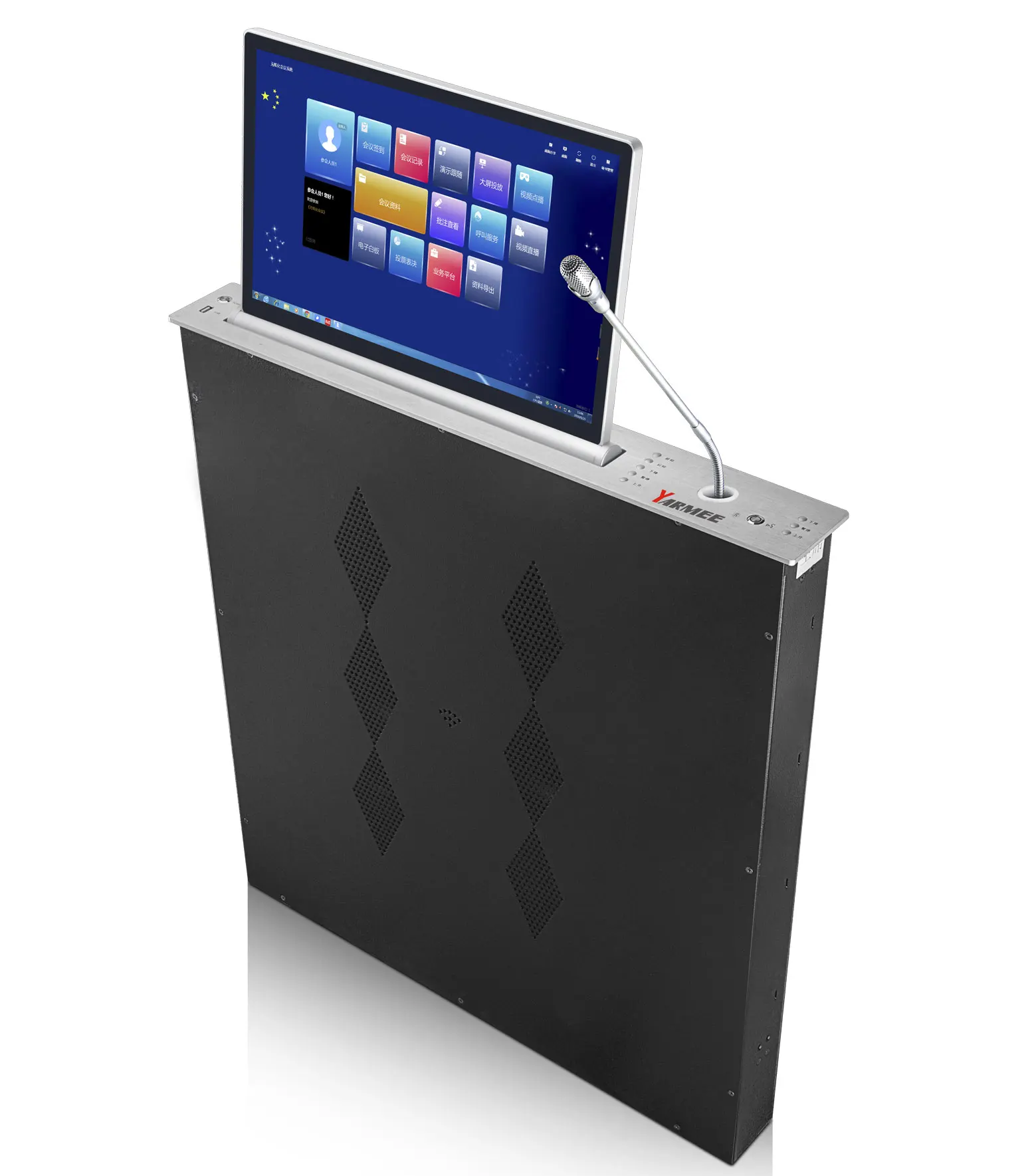 YARMEE Custom Desk Microphone Hidden Monitor Lift Paperless Conference System for Large Conference Meeting Room