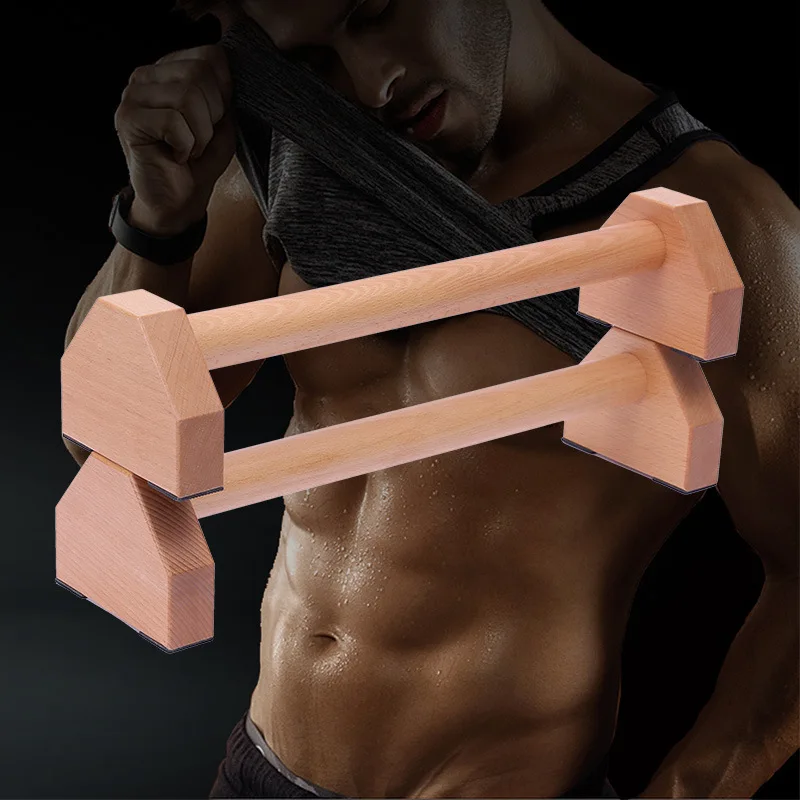 TOP quality Wooden Parallettes Beech Push Up Bars Stand for Hand-held Push Ups Calisthenics