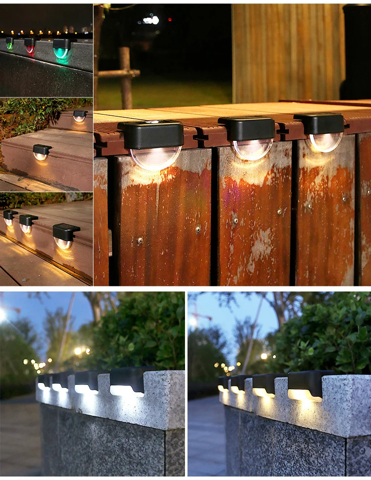 Mini Patio Solar Lighting Stairs Deck Step Lights Outdoor Garden Recessed Waterproof Surface Mounted Led Solar Fence Lamp