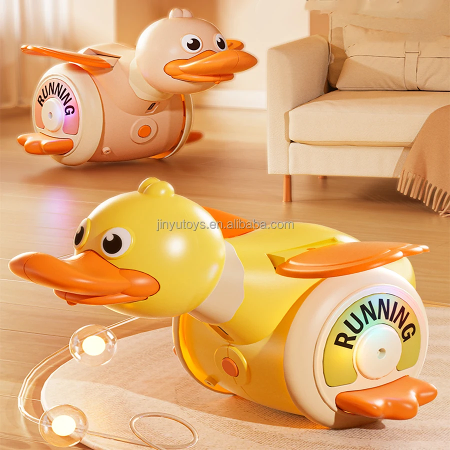 Electric Spinning Sliding Musical Duck Toy with Nodding lights and Music for Peaceful Playtime Early Learning Toys
