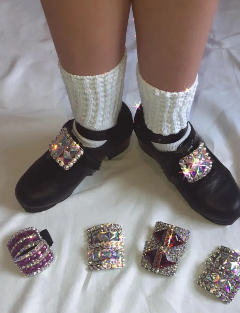 Fashionable Irish Jig Dance Shoe Buckles AB Color Rhinestone Ballroom Dance Shoe Buckle