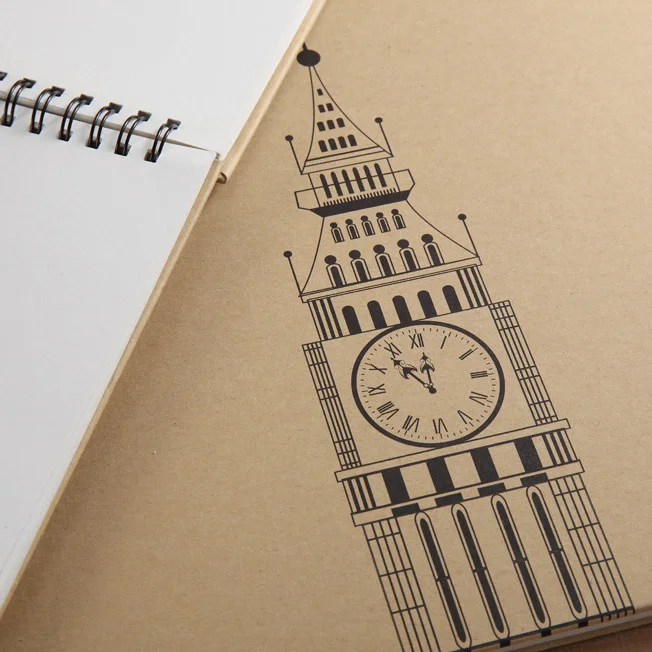 POTENTATE Hardcover Drawing book, 190x260mm, Acid Free, Wire bound Sketchbooks for Ink, Pencil