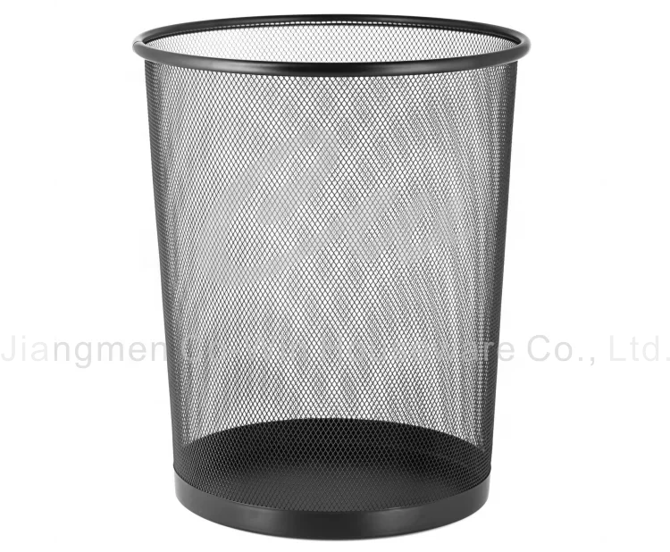 Paper Basket Trash Bin Round Metal Mesh Waste Bins Dustbin Wastebasket Garbage Bin Trash Can